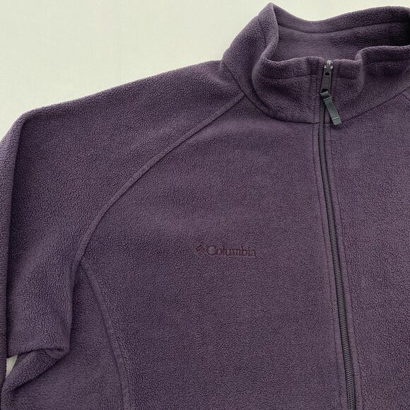 Columbia Fleece Jacket Full Zip Womens 2X Purple Pockets Outdoor - Picture 4 of 8